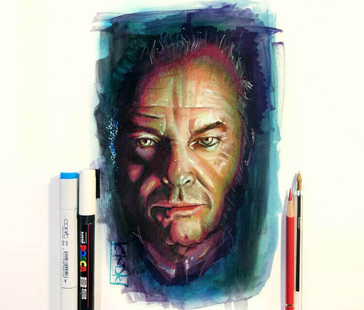750x640 Jack Nicholson Pencil Drawing - Jack Nicholson Drawing