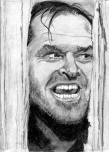 218x302 How To Draw Jack Nicholson, The Shining, Step - Jack Nicholson Drawing