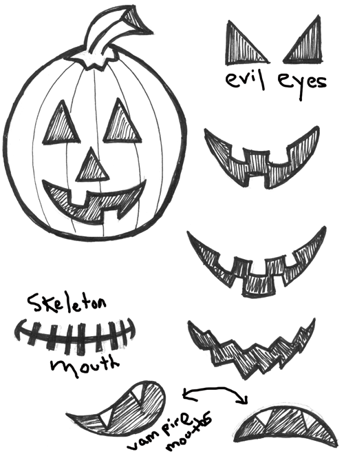 500x659 How To Draw Jack O'lanterns And Pumpkins With Easy Step - Jack O Lantern Drawing