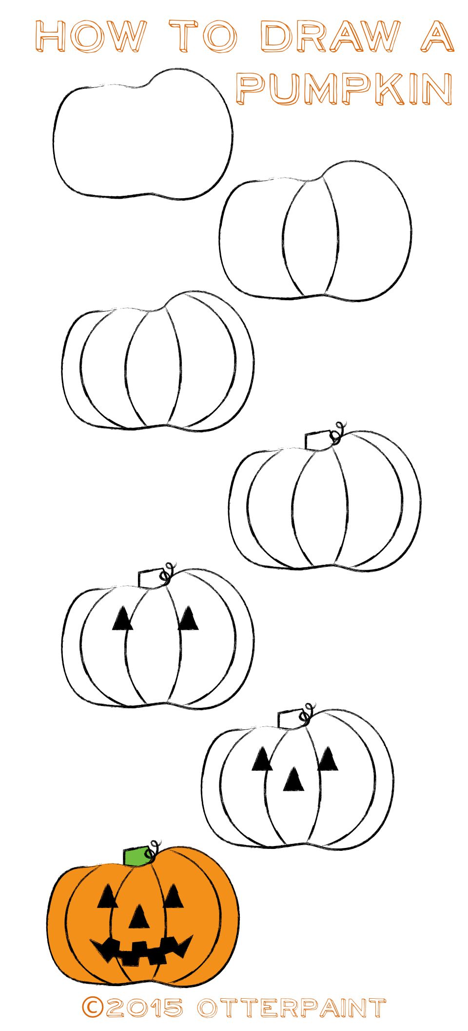 960x2112 How To Draw A Pumpkin Hooray For Fall - Jack O Lantern Drawing