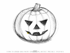 238x178 How To Draw A Scary Jack O Lantern Pumpkin - Jack O Lantern Drawing