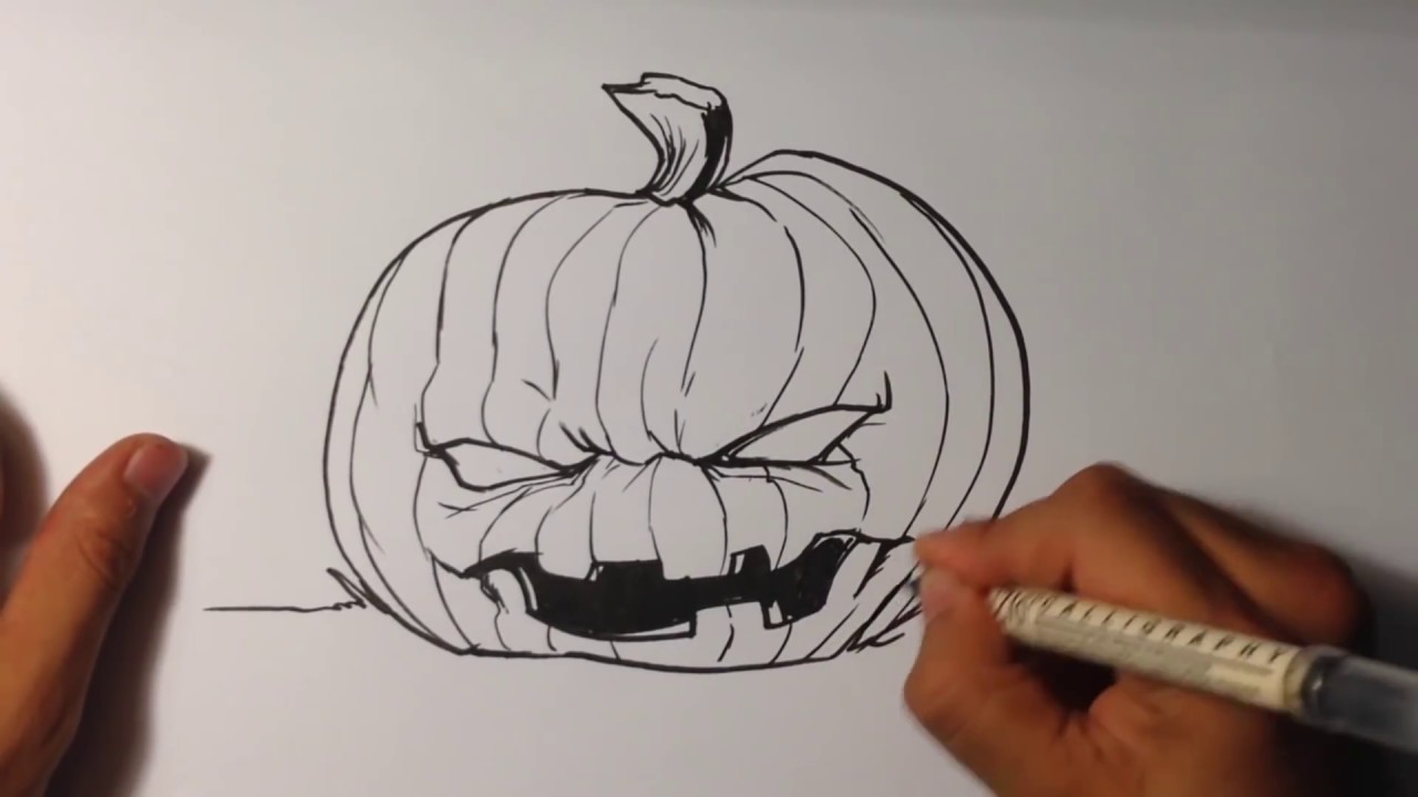1280x720 Drawing A Halloween Jack O Lantern - Jack O Lantern Drawing