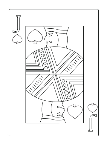 348x482 Casino Coloring Drawing - Jack Of Spades Drawing