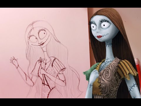 480x360 How To Draw Sally From Tim Burton's The Nightmare Before Christmas - Jack Skellington And Sally Drawings