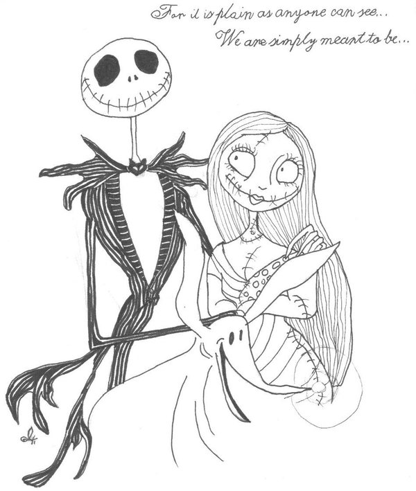 Jack Skellington And Sally Drawings at PaintingValley.com | Explore ...