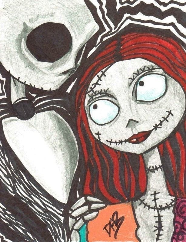 Jack Skellington And Sally Drawings at PaintingValley.com | Explore ...