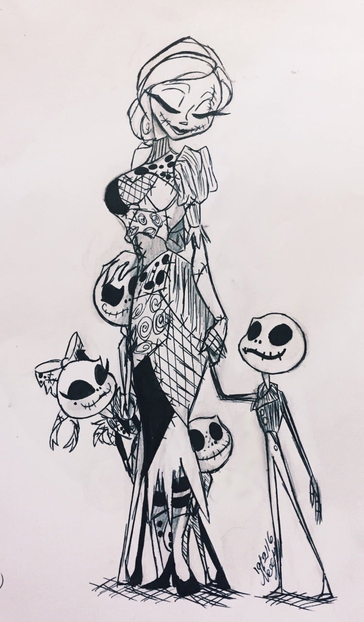 750x1280 Sally And Her Children Credit To The Artist On We Heart It - Jack Skellington And Sally Drawings