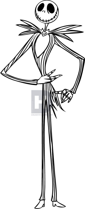 295x720 how to draw jack skellington, step - Jack Skellington Drawing