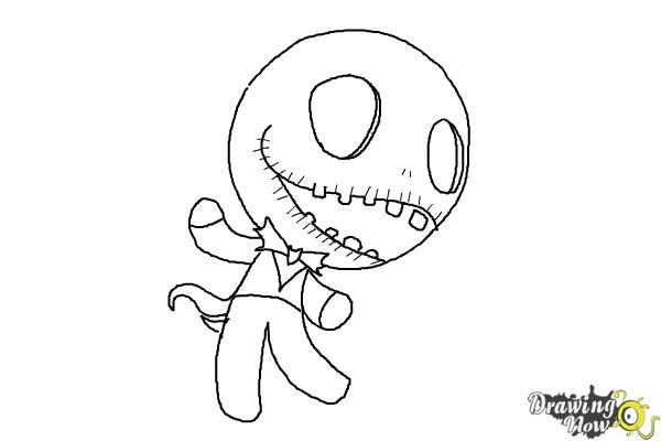 600x400 how to draw chibi jack skellington - Jack Skellington Drawing