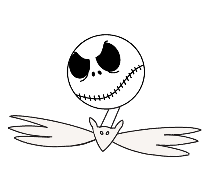 678x600 how to draw jack skellington step - Jack Skellington Drawing