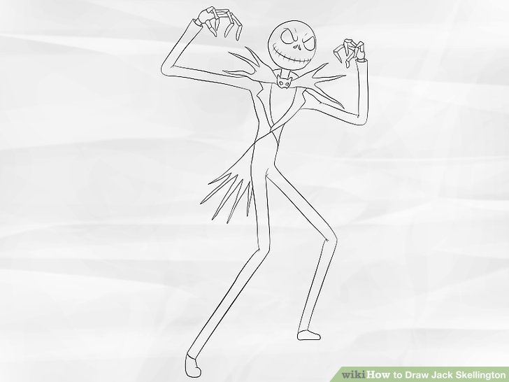 728x546 how to draw jack skellington steps - Jack Skellington Drawing