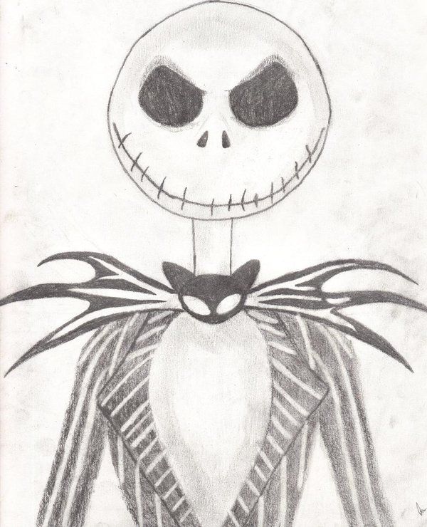 600x740 Jack Skeleton - Jack Skellington Drawing