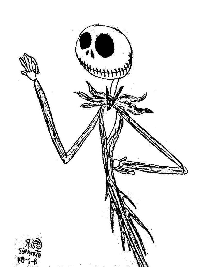 774x1032 jack skellington coloring pages simple drawing - Jack Skellington Drawing