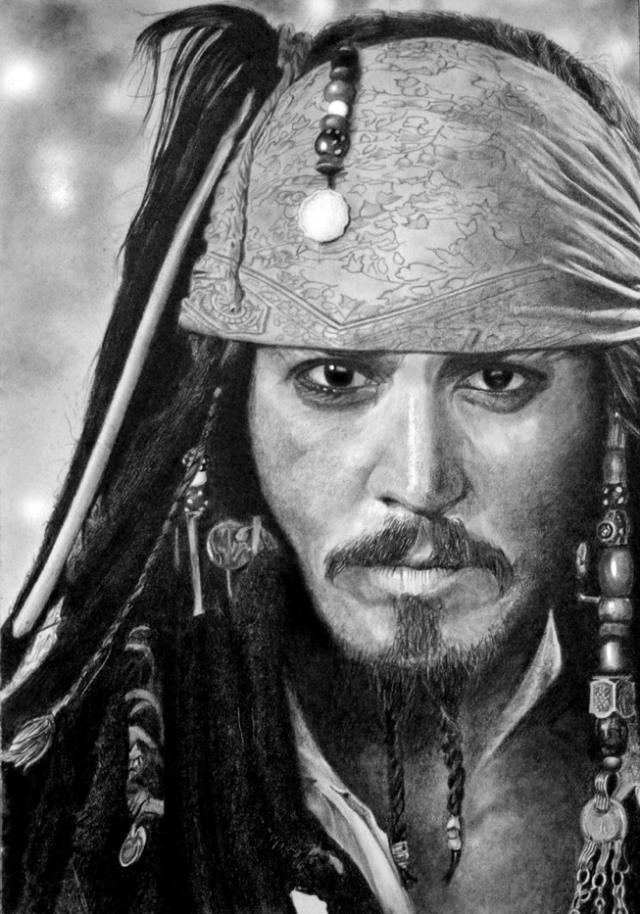 640x914 Pencile Drawing Of Captain Jack Sparrow Pictures, Photos - Jack Sparrow Drawing