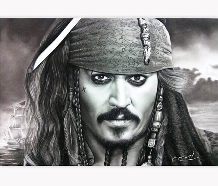 750x640 Portrait Drawing Of Jack Sparrow - Jack Sparrow Drawing
