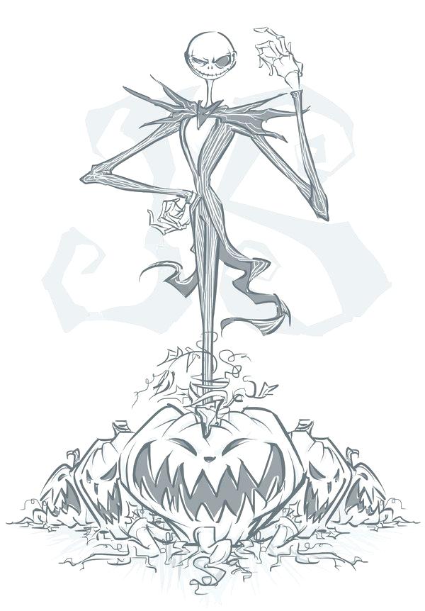 600x862 Jack Skellington Drawing - Jack The Pumpkin King Drawing