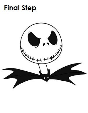 300x388 Final Step For A Completely Finished Jack Skellington Drawing - Jack The Skeleton Drawing