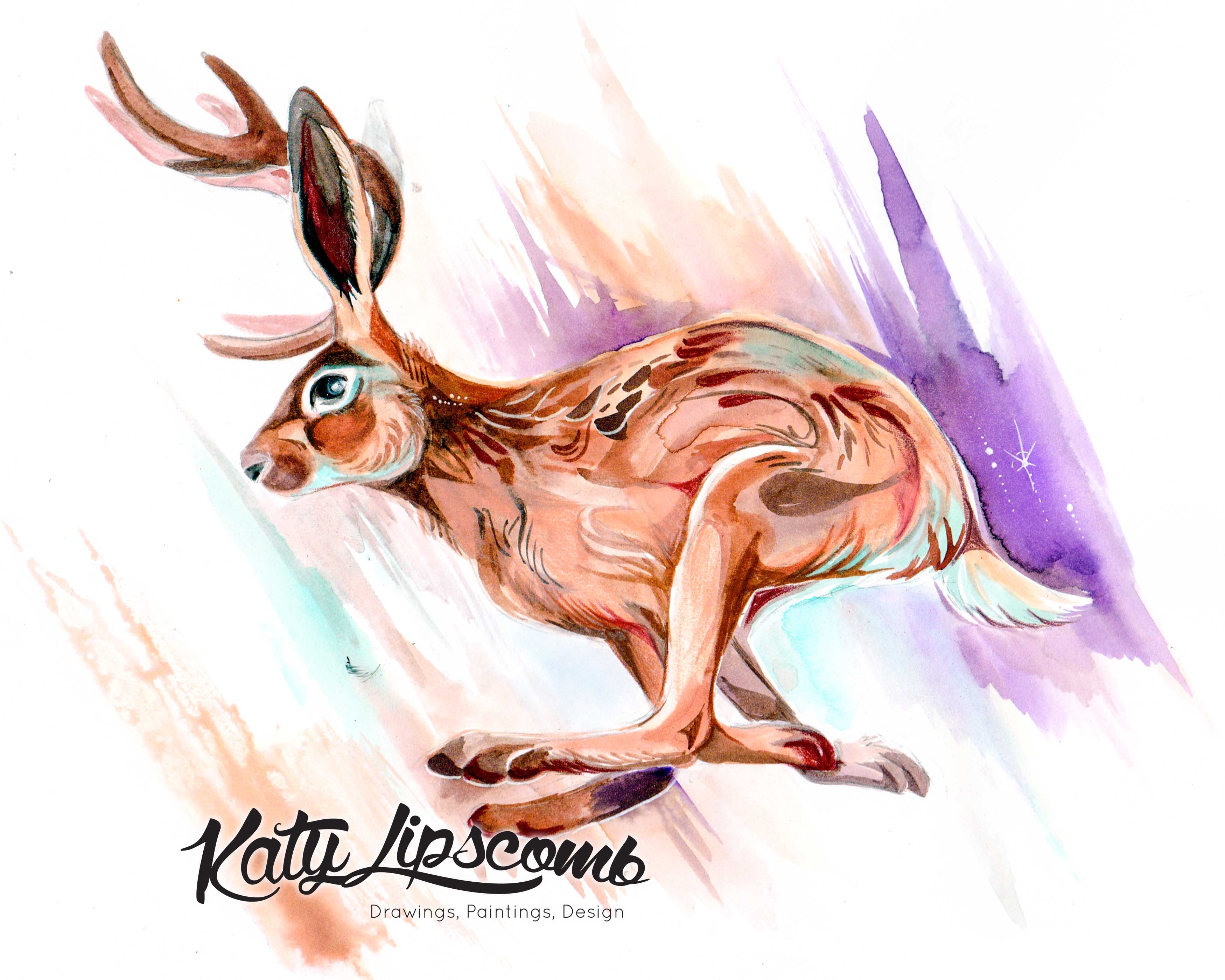 3500x2800 Jackalope Print Katy Lipscomb Online Store Powered - Jackalope Drawing