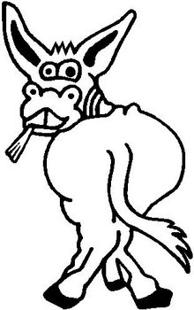 220x350 Donkey, Jackass, Vinyl Decal, Sticker - Jackass Drawing