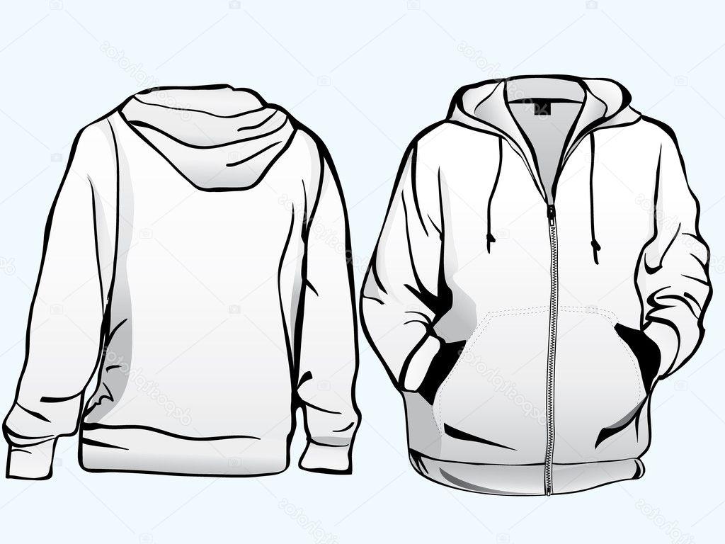 1024x768 Hd Stock Illustration Jacket Or Sweatshirt Template Drawing - Jacket Drawing
