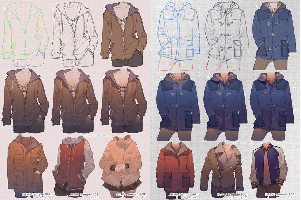 Leather Jacket Anime Coat Drawing - Shakal Blog