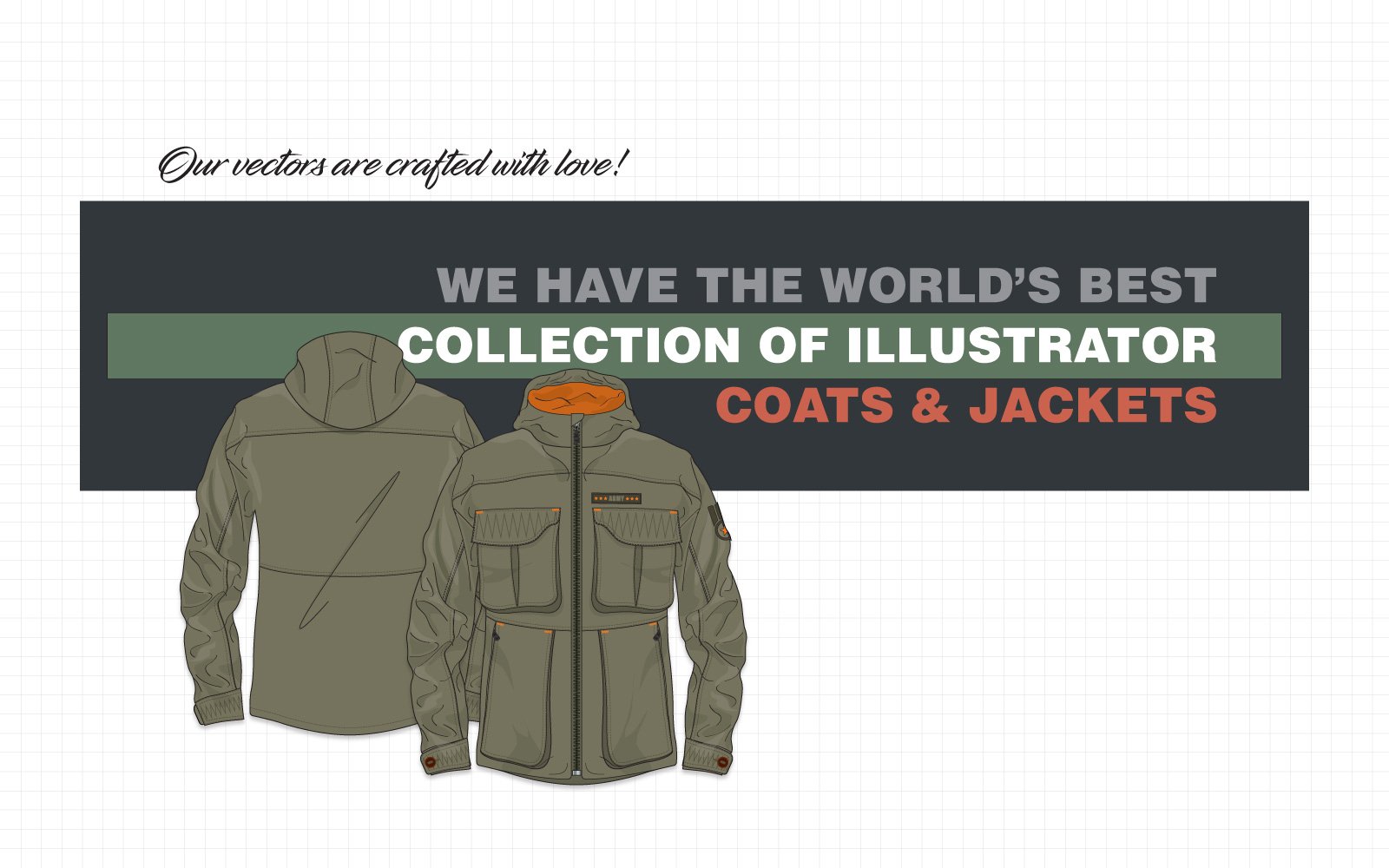 1600x1000 Flat Sketches Of Jackets - Jacket Flat Drawing