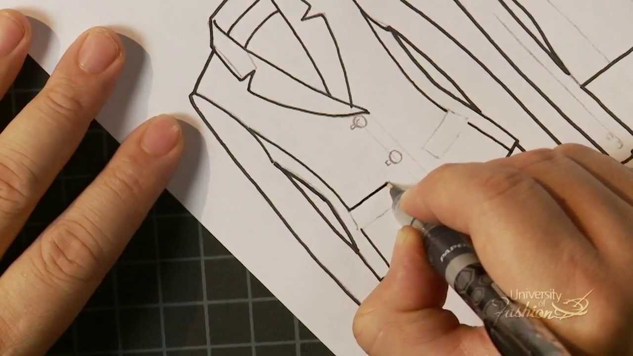 1280x720 How To Draw A Jacket Flat - Jacket Flat Drawing