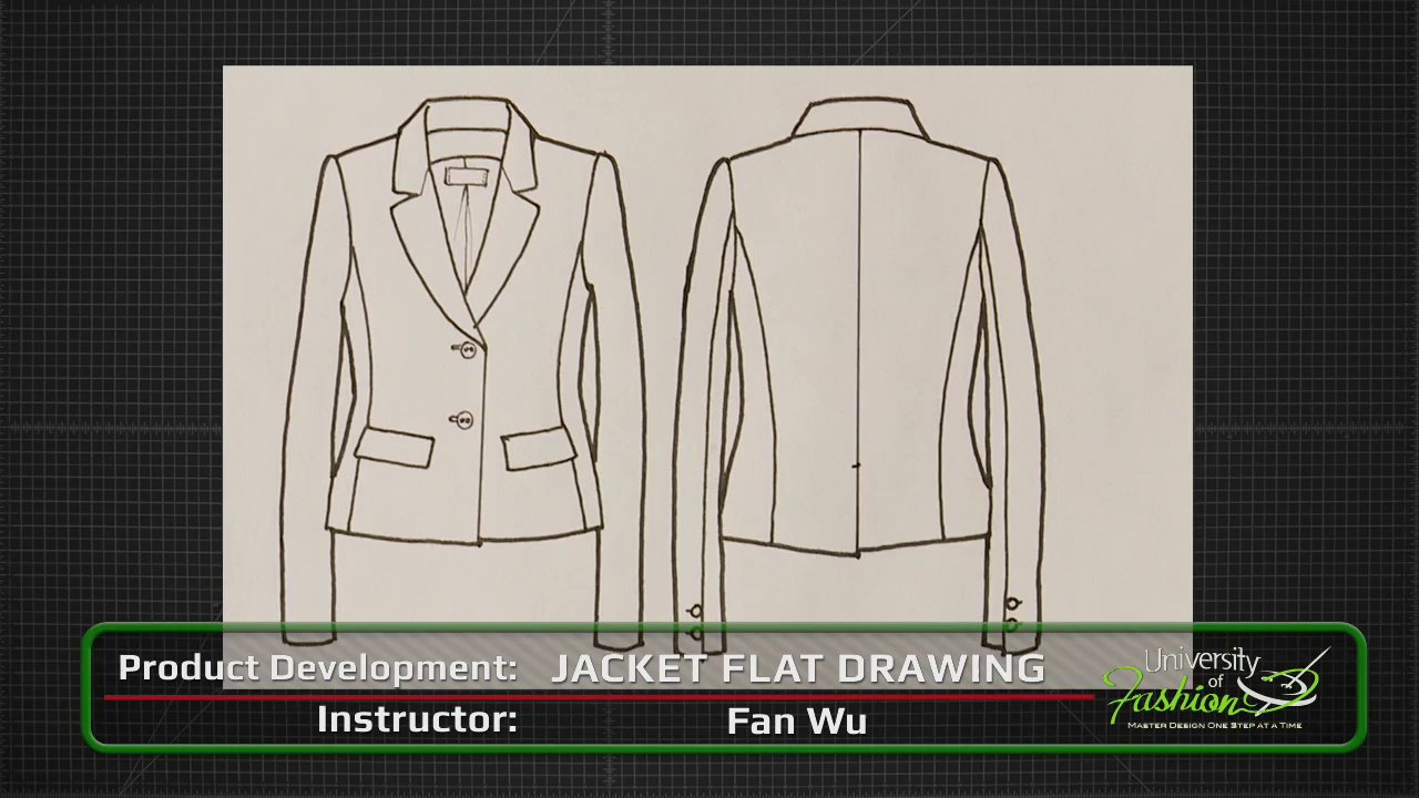 1280x720 Jacket Flat Drawing - Jacket Flat Drawing