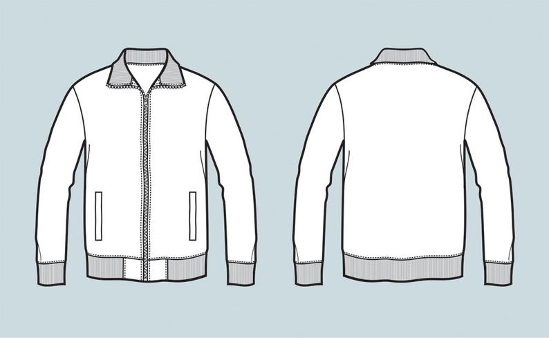 Jacket Flat Drawing at PaintingValley.com | Explore collection of ...