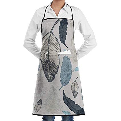 425x425 Kitchen Chef Bib Apron Drawn Feather Neck Waist Tie - Jacket Tied Around Waist Drawing