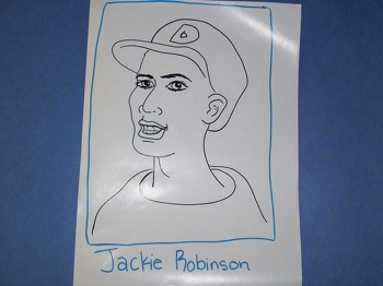 350x262 make a jackie robinson baseball card activity - Jackie Robinson Drawing