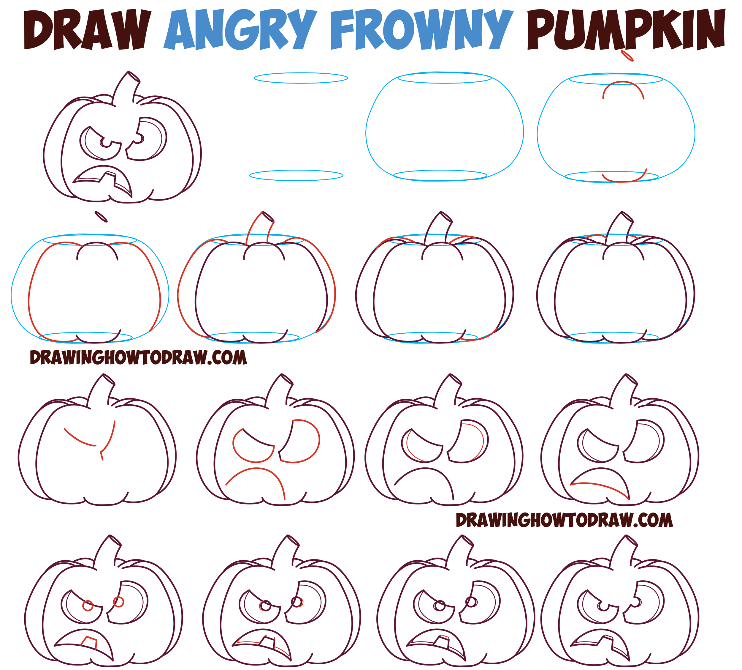2500x2255 Huge Guide To Drawing Cartoon Pumpkin Faces Jack O'lantern Faces - Jackolantern Drawing