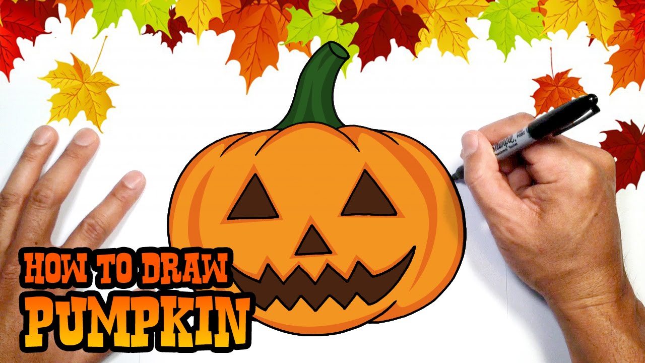 1280x720 How To Draw Halloween Pumpkin Drawing Lesson - Jackolantern Drawing