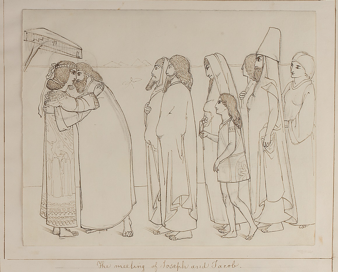 1159x935 drawing of the meeting of joseph and jacob - Jacob Drawing