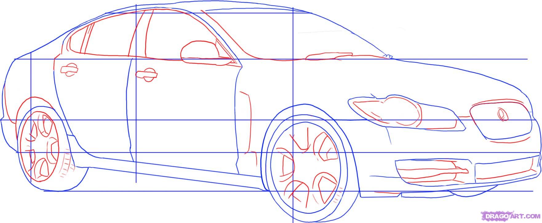 1762x726 How To Draw A Jaguar, Step - Jaguar Car Drawing