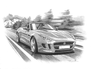 400x292 Jaguar F Type - Jaguar Car Drawing