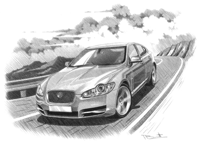 400x286 Jaguar Xf - Jaguar Car Drawing