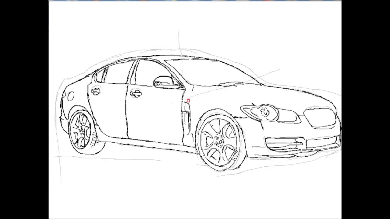 1280x720 How To Draw A Car - Jaguar Car Drawing