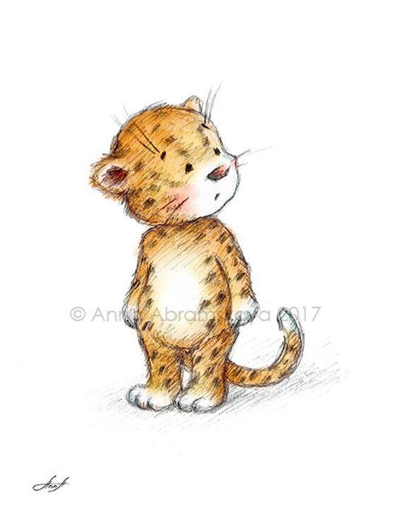 570x737 Pencil And Watercolor Drawing Of Jaguar - Jaguar Cartoon Drawing