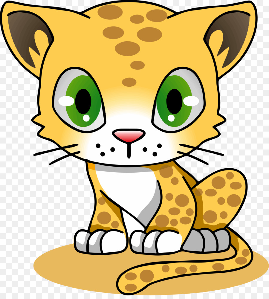 900x1000 Cartoon, Drawing, Cat, Transparent Png Image Clipart Free Download - Jaguar Cartoon Drawing
