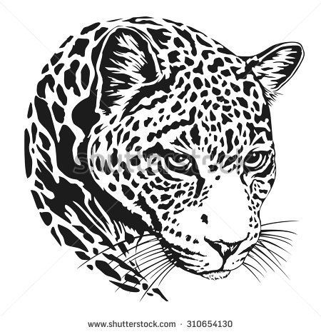 450x465 jaguar head drawing in jaguar tattoo, big cats art - Jaguar Head Drawing