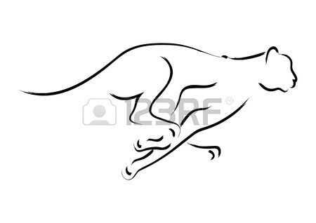 450x318 Jaguar Clipart Outline - Jaguar Outline Drawing