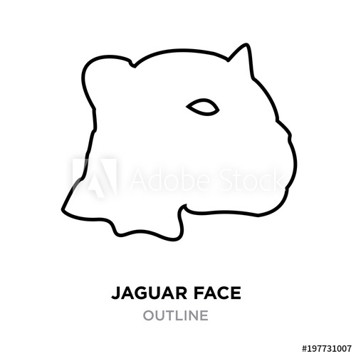 500x500 Jaguar Face Outline On White Background, Vector Illustration - Jaguar Outline Drawing