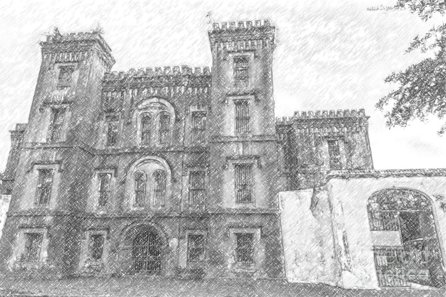 900x600 Pencil Drawing Of Old Jail Drawing - Jail Drawing