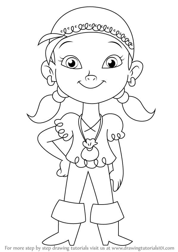 598x844 learn how to draw izzy from jake and the never land pirates - Jake And The Neverland Pirates Drawing