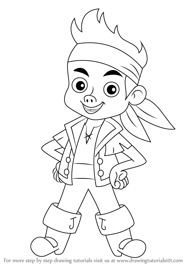 598x844 learn how to draw jake from jake and the never land pirates - Jake And The Neverland Pirates Drawing