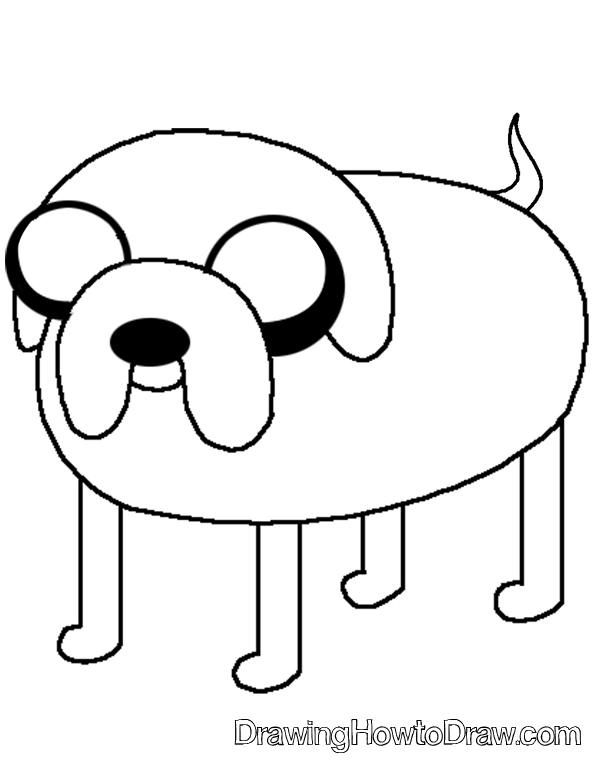 597x772 how to draw jake the dog from adventure time on cartoon network - Jake The Dog Drawing
