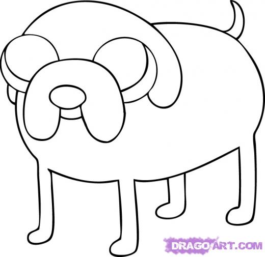 520x505 step how to draw jake - Jake The Dog Drawing