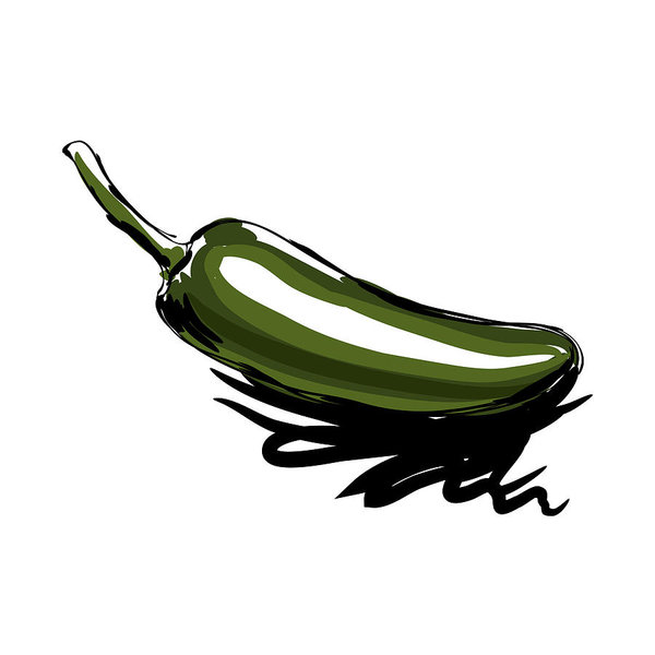 600x600 jalapeno drawing art print - Jalapeno Drawing