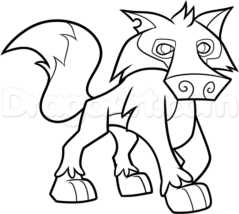 992x891 how to draw an animal jam wolf, step - Jam Drawing